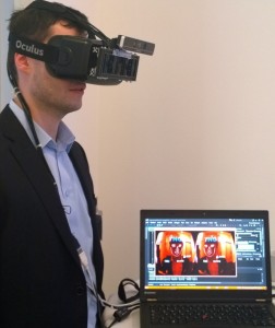 HeadlineAffairs goes Augmented Reality: David Lovrić sieht die Welt durch eine Oculus Rift (Foto: MÜNCHNER KREIS).